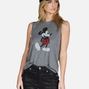 Lauren Moshi Disney Women's Gray Muscle Tee with Mickey Mouse